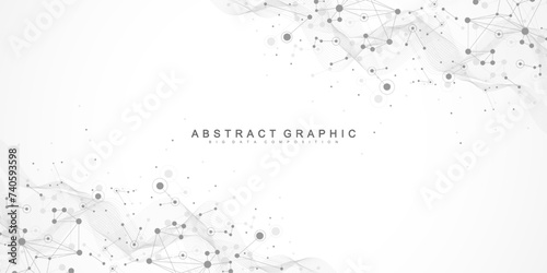 Global network connection banner design template. Header social network communication in the global business concept. Big data visualization. Internet technology