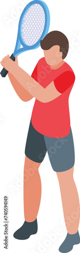 Tennis player icon isometric vector. Sport school. Speed play athlete