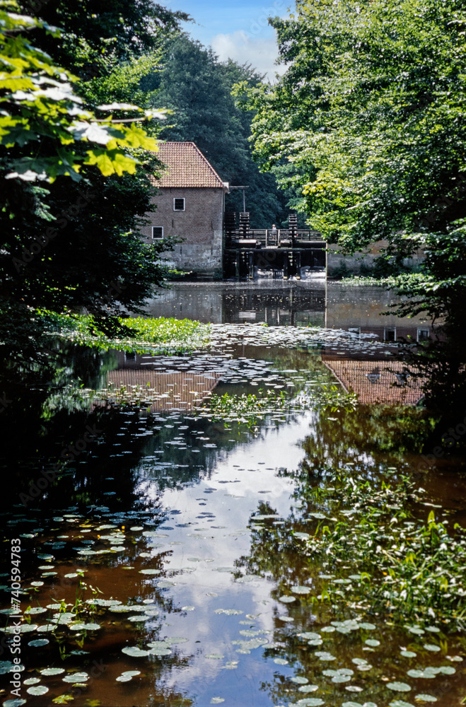 Traditional watermill at Sincgraven Denekamp Twente Netherlands. Nineties