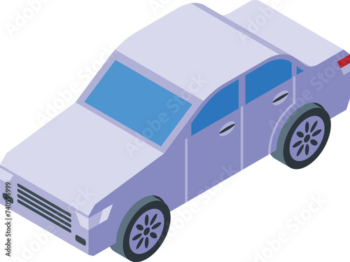 Sedan car icon isometric vector. Dealer auto shop. Sale service station
