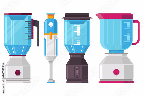 Blenders for kitchen vector cartoon set isolated on a white background.