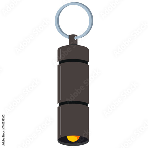 Keychain flashlight vector cartoon illustration isolated on a white background.