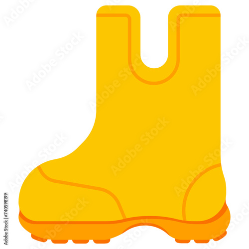 Waterproof rubber boot vector cartoon illustration isolated on a white background.