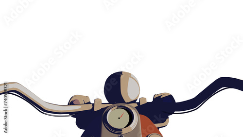 Wallpaper Mural Motorcycle old school chopper machine 3d illustration render PNG Torontodigital.ca