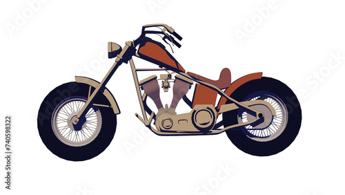 Wallpaper Mural Motorcycle old school chopper machine 3d illustration render PNG Torontodigital.ca