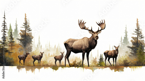 Wildlife, forest, woods, animals, wild moose.