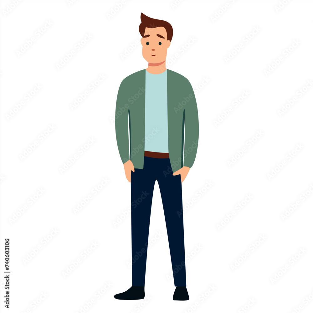 A man standing at full height.