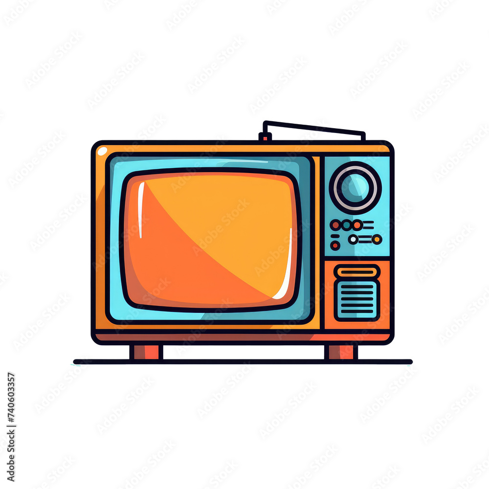 isolated old tv icon illustration