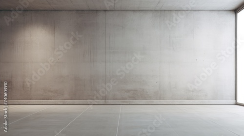 Empty Modern Concrete Room. Interior with Cement Walls and Floor, Architecture Background Texture © Serhii