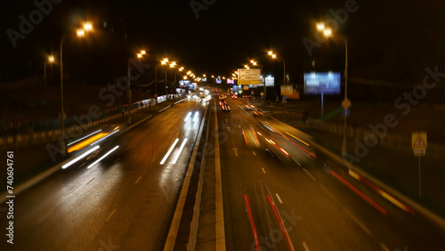 traffic on highway at night © Семён Прудий