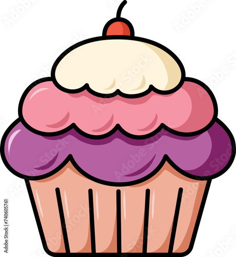 cupcake with cherry (ID: 740605761)
