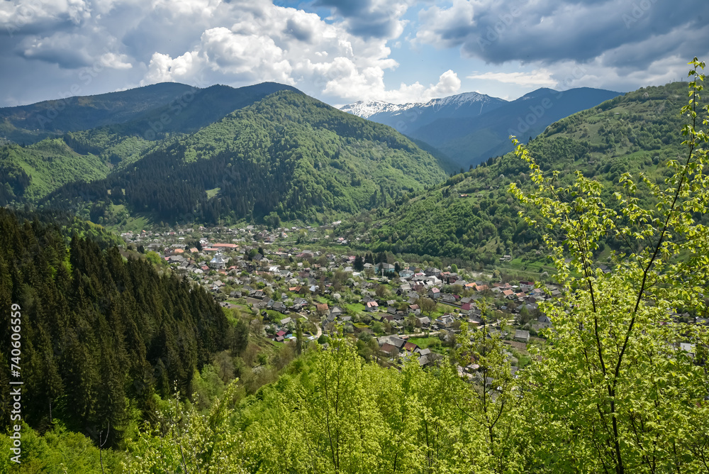 Small Ukrainian village in the Carpathian Mountains