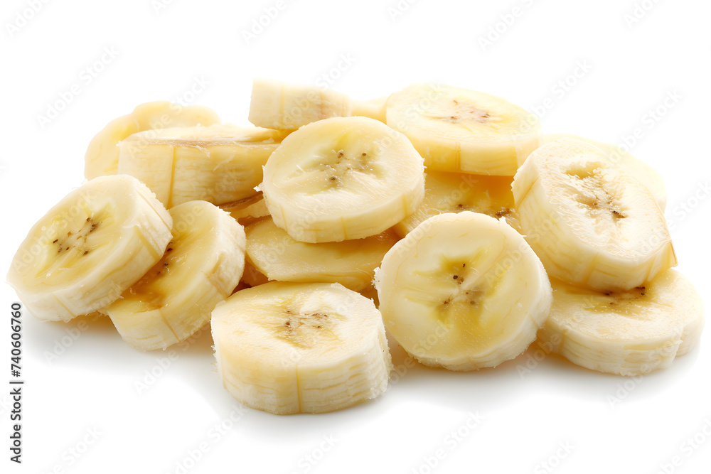 Banana slices isolated on white Background Banana slices isolated on white Background