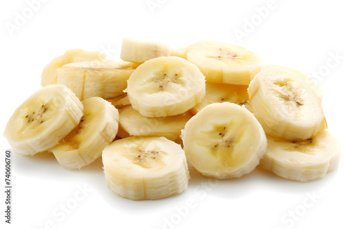 Banana slices isolated on white Background