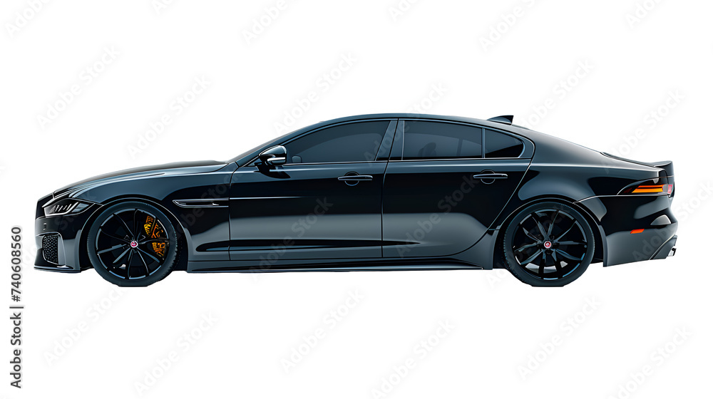  black sports luxury car, transparent background, Ai generative