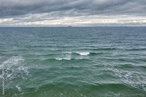 Dramatic weather at Baltic Sea in Sobieszewo, Poland