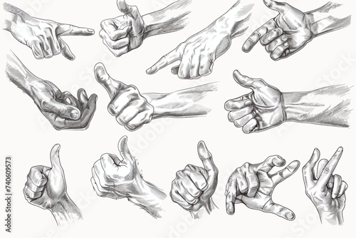 a bunch of hands pointing at each other