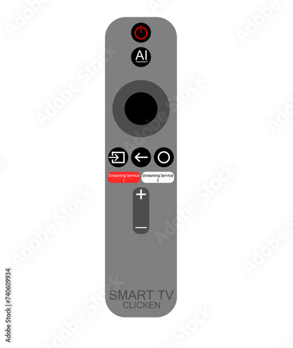 A Smart TV remote, an electronic device to operate smart TV  from a distance, usually wirelessly via Bluetooth 