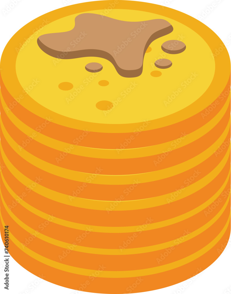 Winter pancake icon isometric vector. Menu breakfast. Cooking food Winter pancake icon isometric vector. Menu breakfast. Cooking food