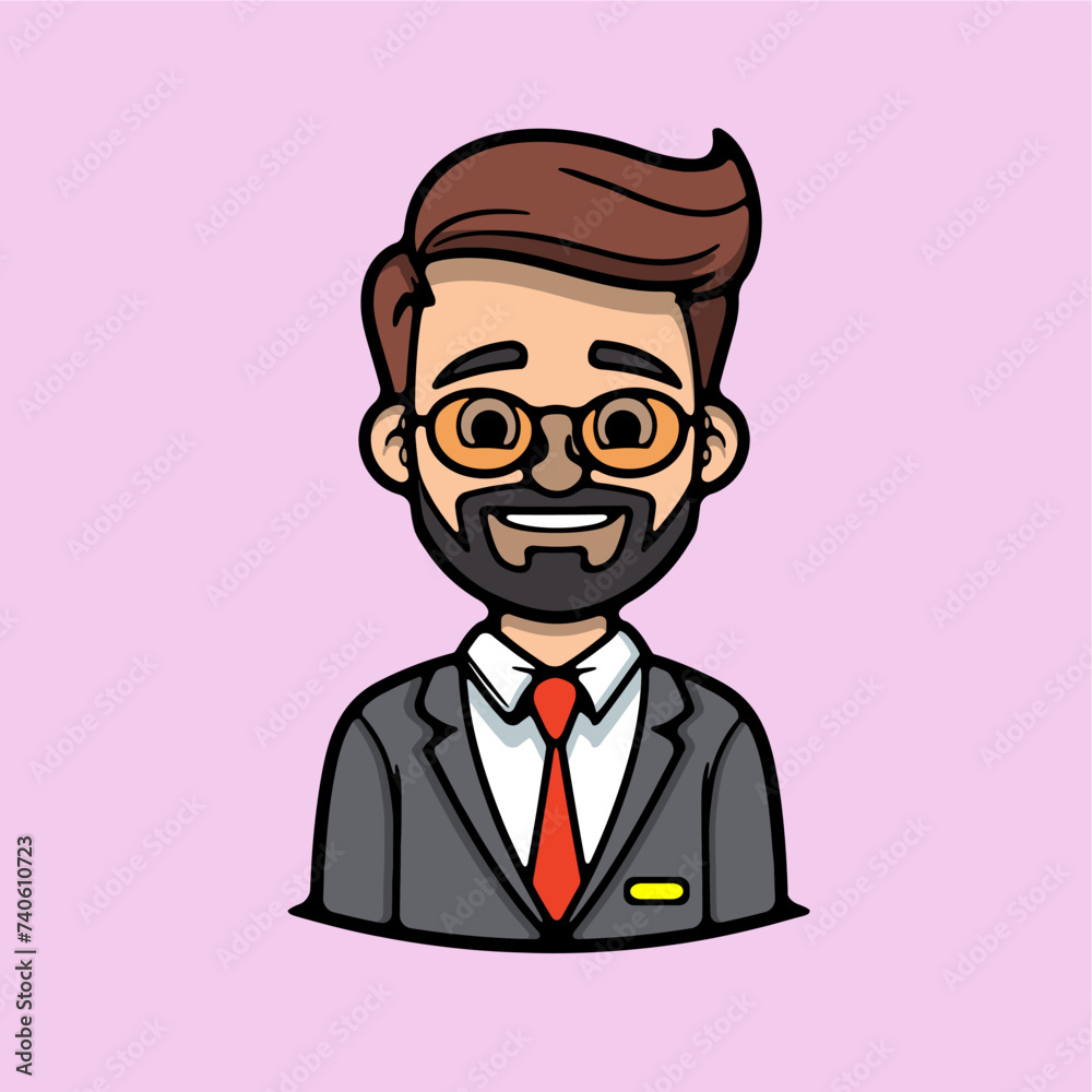 male school teacher icon vector