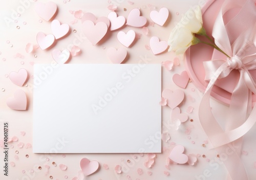Valentine's Day Concept with Hearts and Card