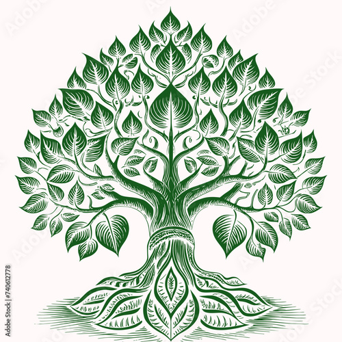 bodhi tree with leaves