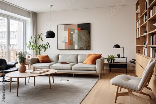 Sleek Furniture in Modern Flat: Stunning Scandinavian Mid-century Living Spaces © Michael