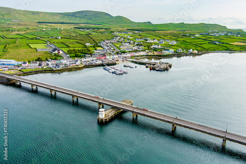 Maurice O'Neill Memorial Bridge, a bridge connecting Portmagee town and Valentia Island, county Kerry, Ireland. photo