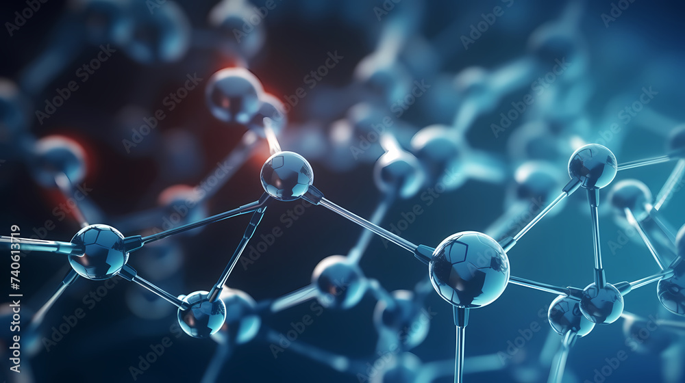 Molecular structure on blue background Molecular structure on blue background
