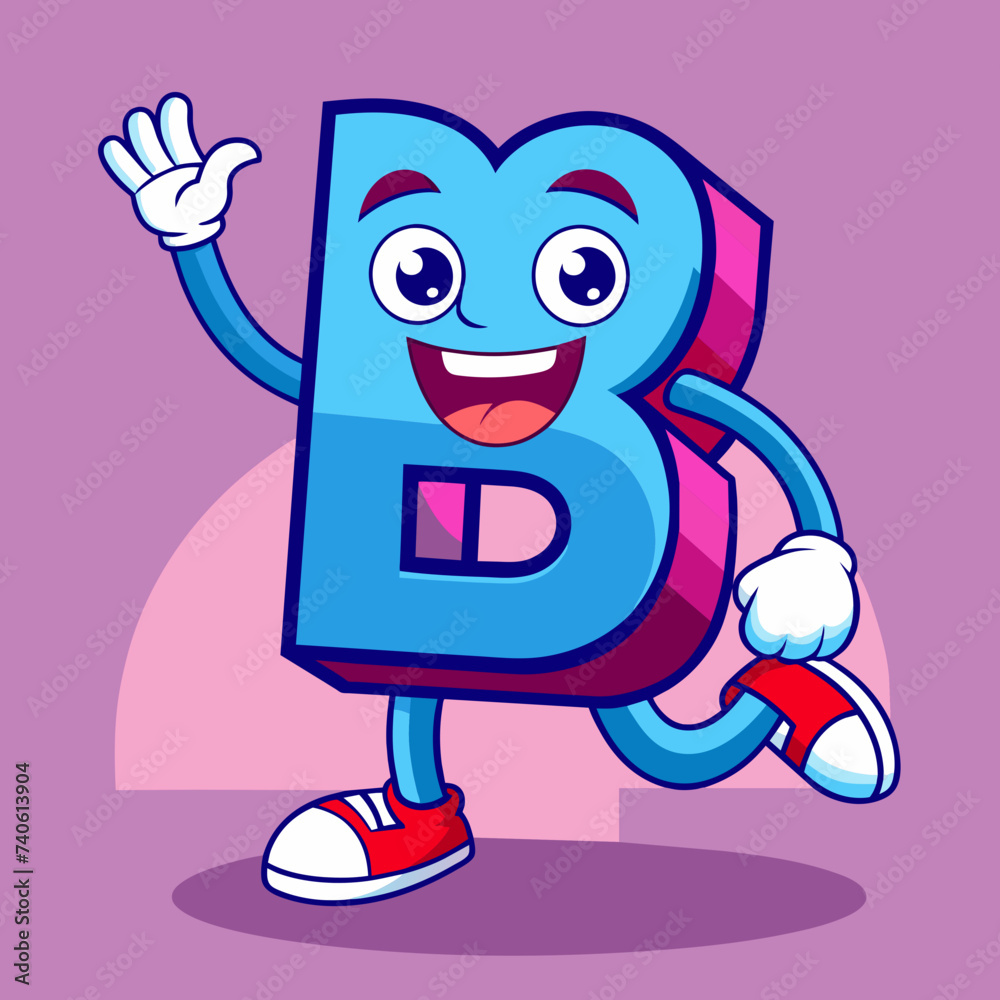 Playful B Letter Mascot Character Playful B Letter Mascot Character