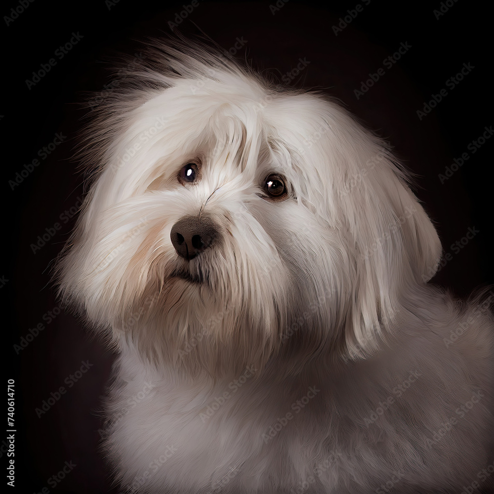 Coton de Tulear Dog Studio Portrait With Artistic Flair Coton de Tulear Dog Studio Portrait With Artistic Flair