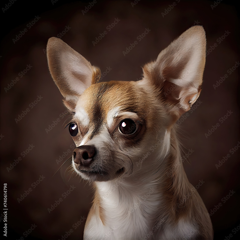 Elegant Chihuahua Portrait in Professional Studio Setting Elegant Chihuahua Portrait in Professional Studio Setting