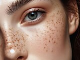 moles and spots on a woman's face
