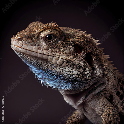 Close-Up Eastern Fence Lizard Portrait in Studio Setting