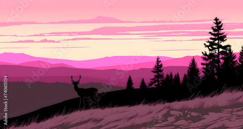 a deer is in the wild on a hillside © Harper