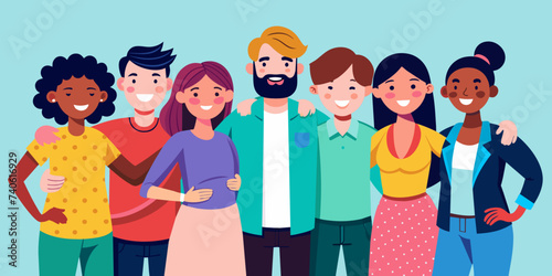 Diverse Group of Friends with Linked Arms
