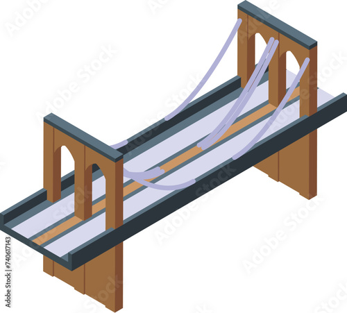 New York bridge icon isometric vector. Travel nyc. Usa building landmark