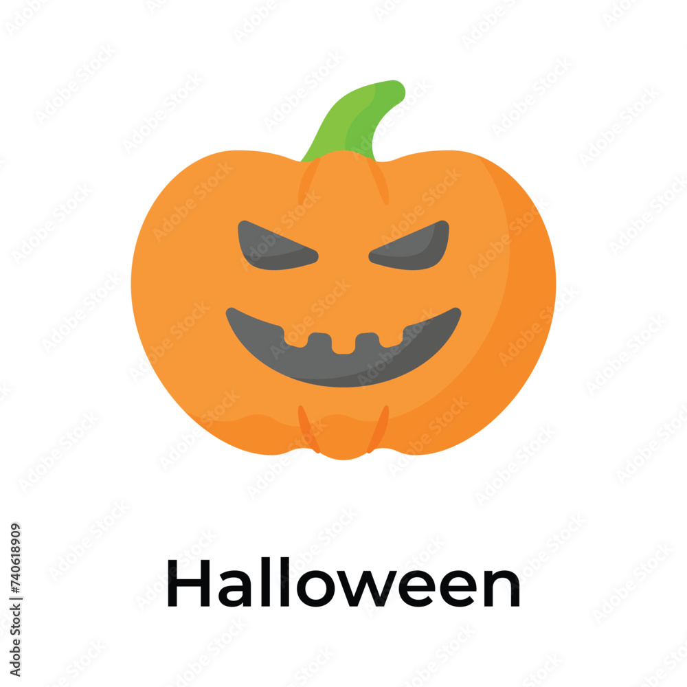 Creatively crafted unique icon of scary pumpkin in editable style, halloween concept Creatively crafted unique icon of scary pumpkin in editable style, halloween concept