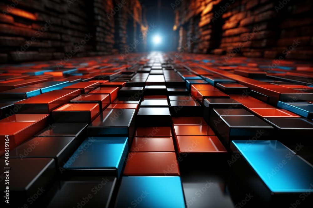 Obraz premium Abstract geometric lines background, technological lines background and light effects