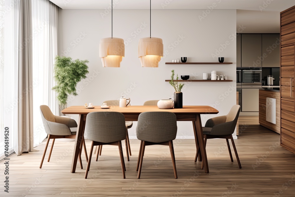 Solid Wood Dining Table and Nordic Pendant Lights: Scandinavian Mid-Century Living Spaces Solid Wood Dining Table and Nordic Pendant Lights: Scandinavian Mid-Century Living Spaces