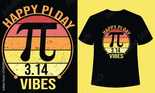 happy pi day vibes t shirt design template
