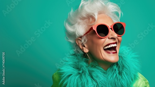 Fashionable Senior Woman in Citrus Tones