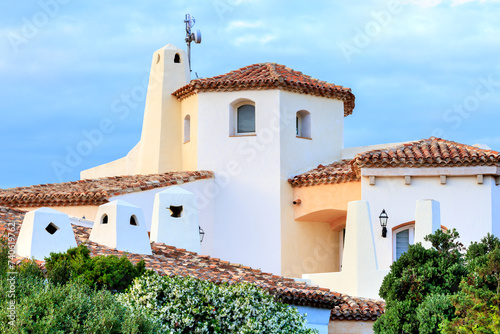 Cityscape of the luxurious Porto Cervo in Sardinia, Italy