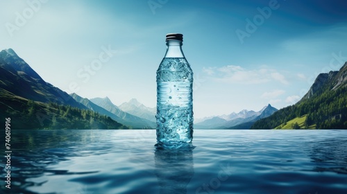 Transparent Water Bottle in Natural Setting