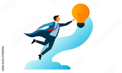 Get a fresh business idea, brainstorm or think creatively to solve problems, discover fantastic ideas, use intellect or knowledge to propel ideas to success