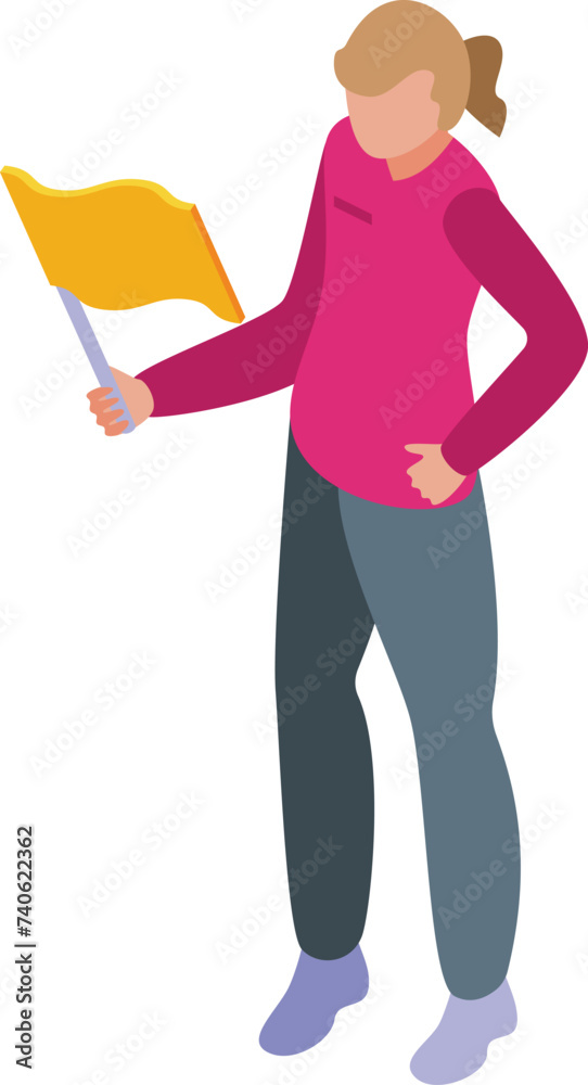 Sport rugby flag icon isometric vector. Motion masculine. Field school Sport rugby flag icon isometric vector. Motion masculine. Field school