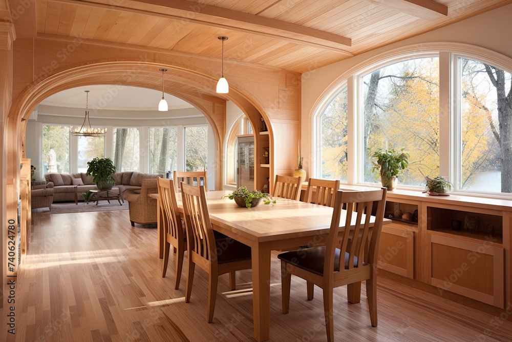 Arch Ceiling Dining Room: Stunning Wooden Dining Table Designs