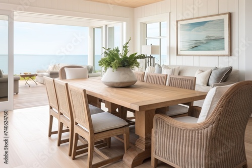 Coastal Style Living Rooms: Wooden Dining Table Designs Showcase © Michael