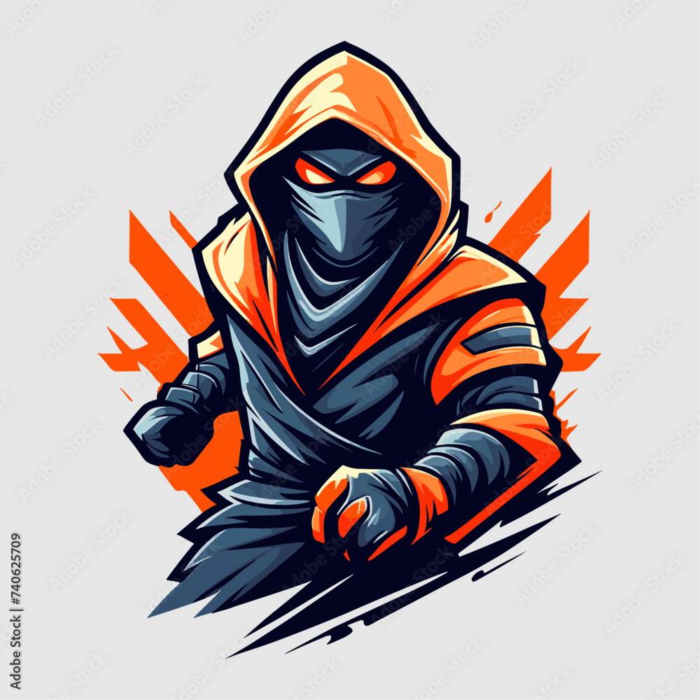 ninja mascot design vector template