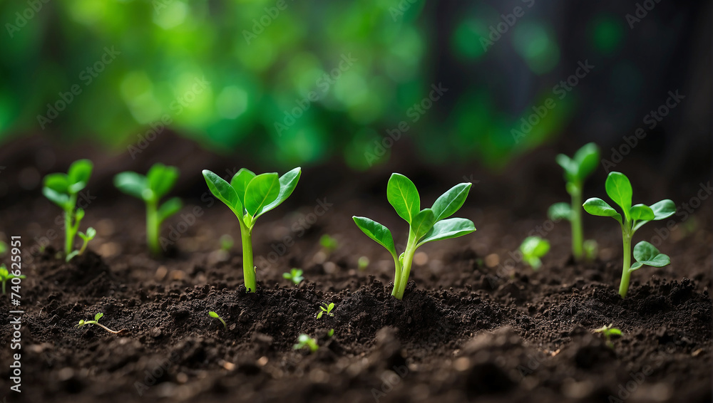 young green plant in soil young green plant in soil